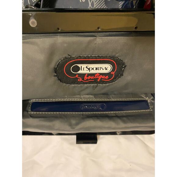 LeSportsac Plaid Handbag Rare Boutique Limited Garbo Blue‎ Retro Utility Sporty - Picture 7 of 7